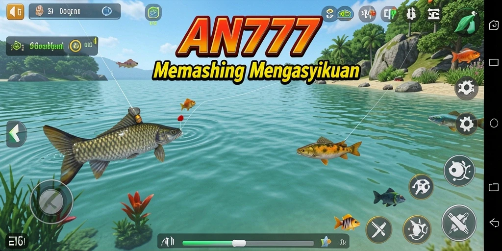 Tampilan gameplay AN777 yang menampilkan aksi memancing yang seru.