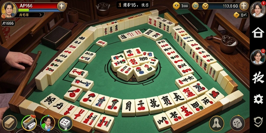 Tangkapan layar API66 menunjukkan gameplay Mahjong yang menarik.