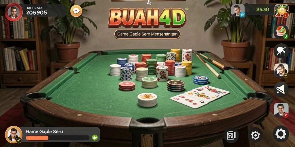 Gameplay BUAH4D yang seru dalam pertandingan Gaple.