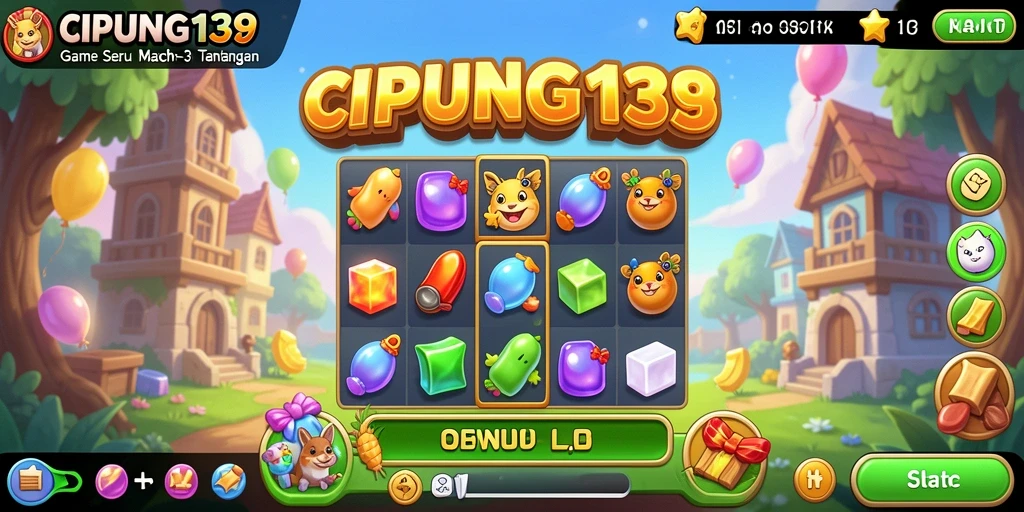 Tampilan gameplay menyenangkan dari CIPUNG138 dalam mode Match-3.