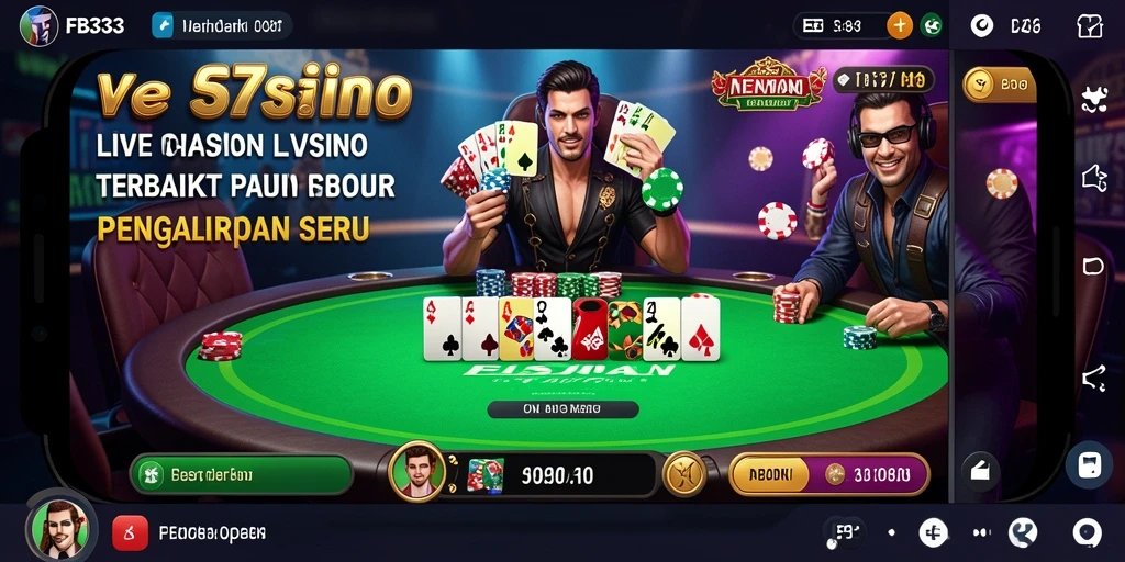 Tampilan gameplay di FB333 dengan dealer langsung yang penuh aksi.