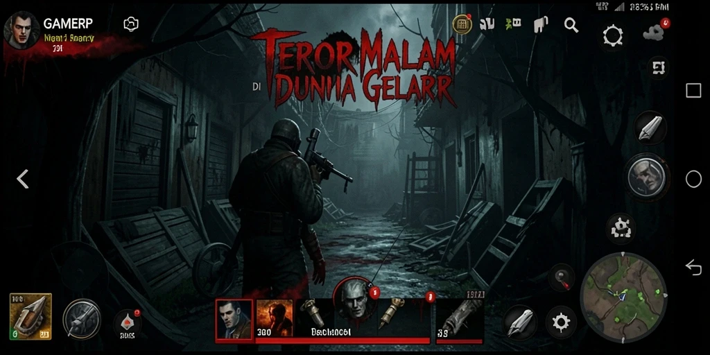 Tangkapan layar menampilkan suasana menyeramkan dalam GAMERP.