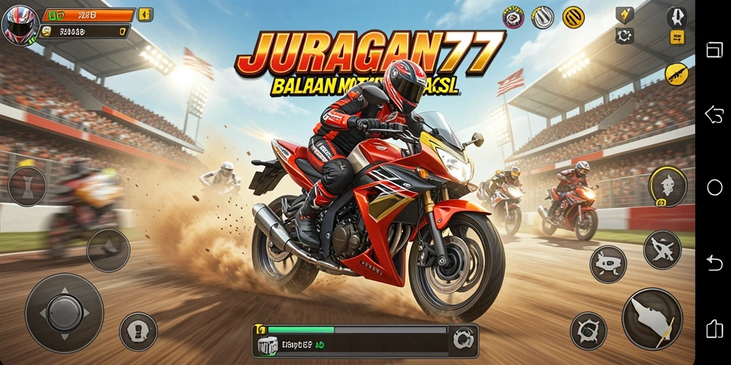 Tampilan seru saat balapan motor di JURAGAN77.