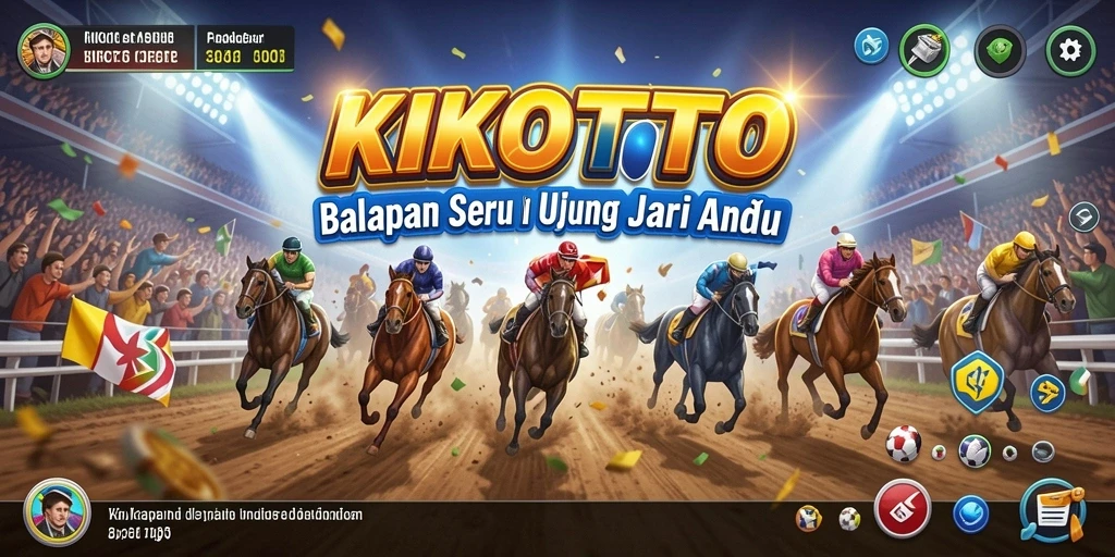 Screenshot gameplay KIKOTOTO menampilkan momen balapan yang seru.