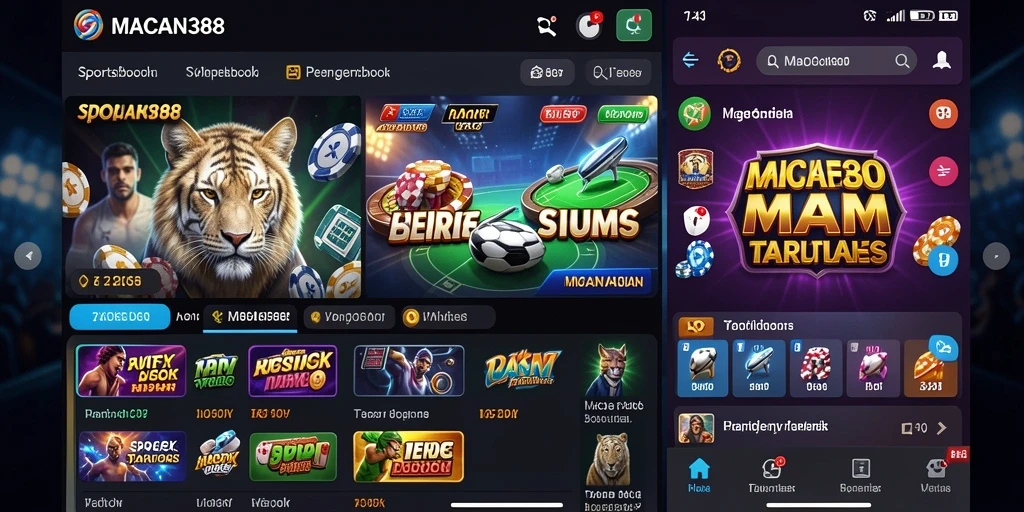 Tampilan screenshot utama MACAN388 dengan fitur taruhan olahraga.