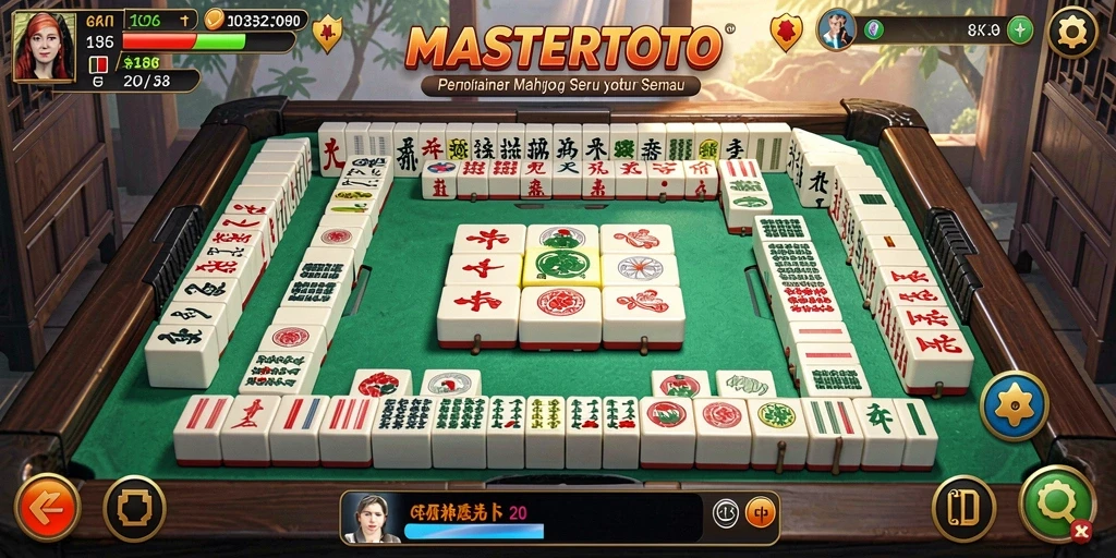 Screenshot gameplay MASTERTOTO menampilkan suasana permainan Mahjong.