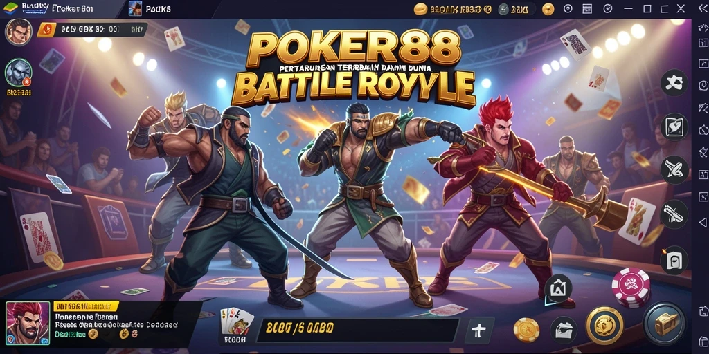 Gameplay POKER88 yang seru dalam pertempuran Battle Royale.