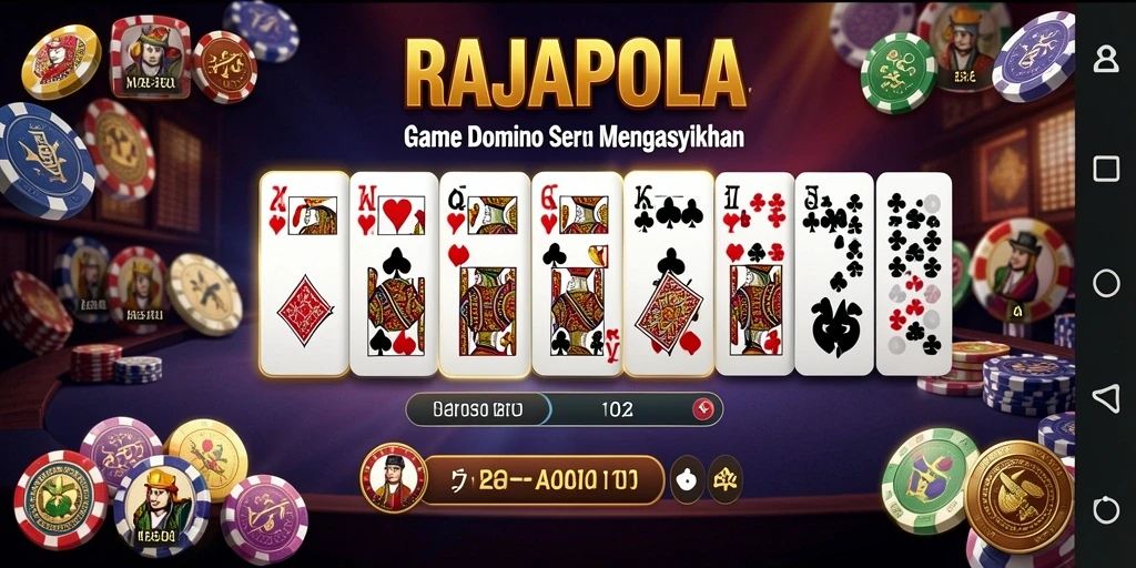Tampilan gameplay RAJAPOLA dengan fitur domino seru.