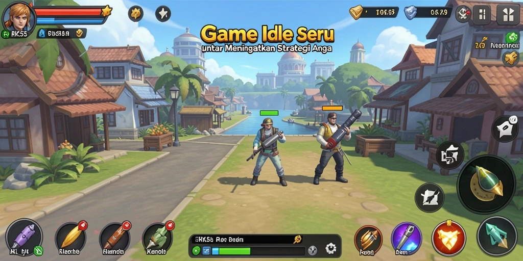 Screenshot menunjukkan pengalaman gameplay Idle yang menarik di RK55.