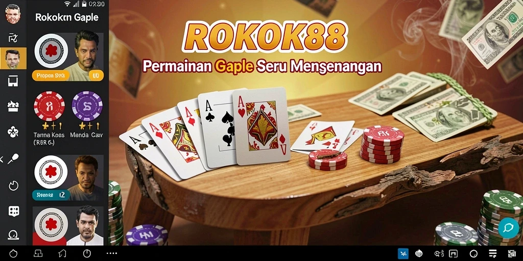 Gameplay seru ROKOK88 dalam permainan Gaple dengan tampilan yang menarik.