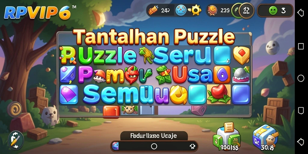 Tampilan gameplay mendebarkan RPVIP6 dengan berbagai tantangan puzzle.