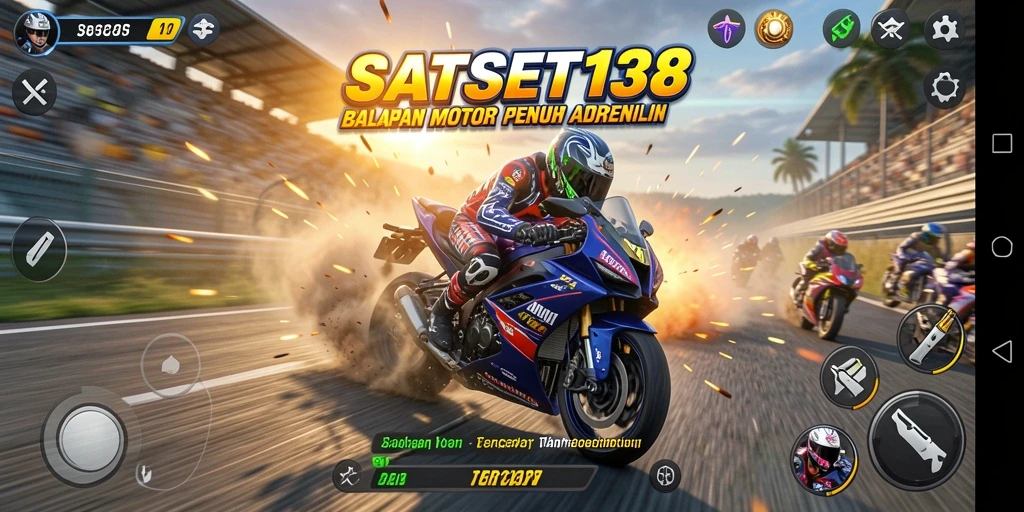 Screenshot SATSET138, menampilkan serunya balapan motor.