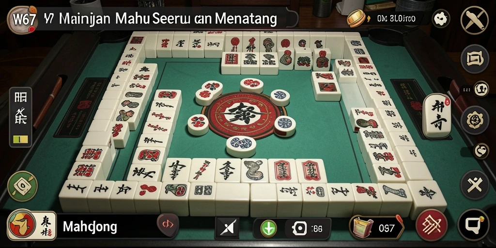 Tampilan gameplay menarik dari W67 saat bermain Mahjong.
