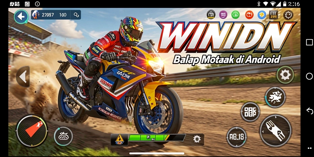 Gameplay seru balap motor di WINIDN yang mendebarkan.
