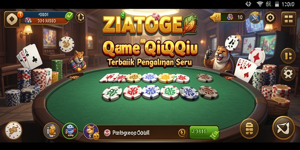 Tampilan gameplay QiuQiu ZIATOGEL yang menarik dan mengasyikkan.